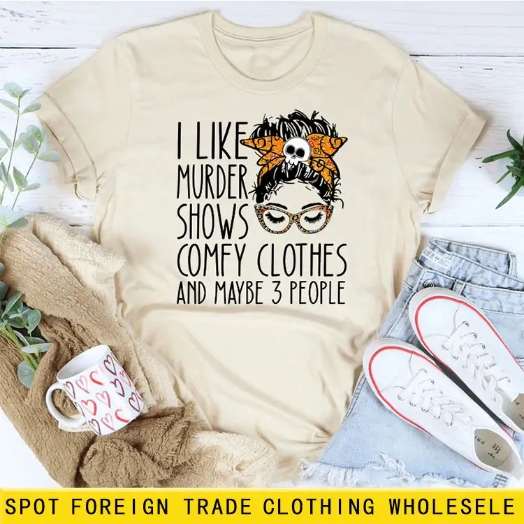 Women T-Shirt Murder Show Graphic Black Summer
