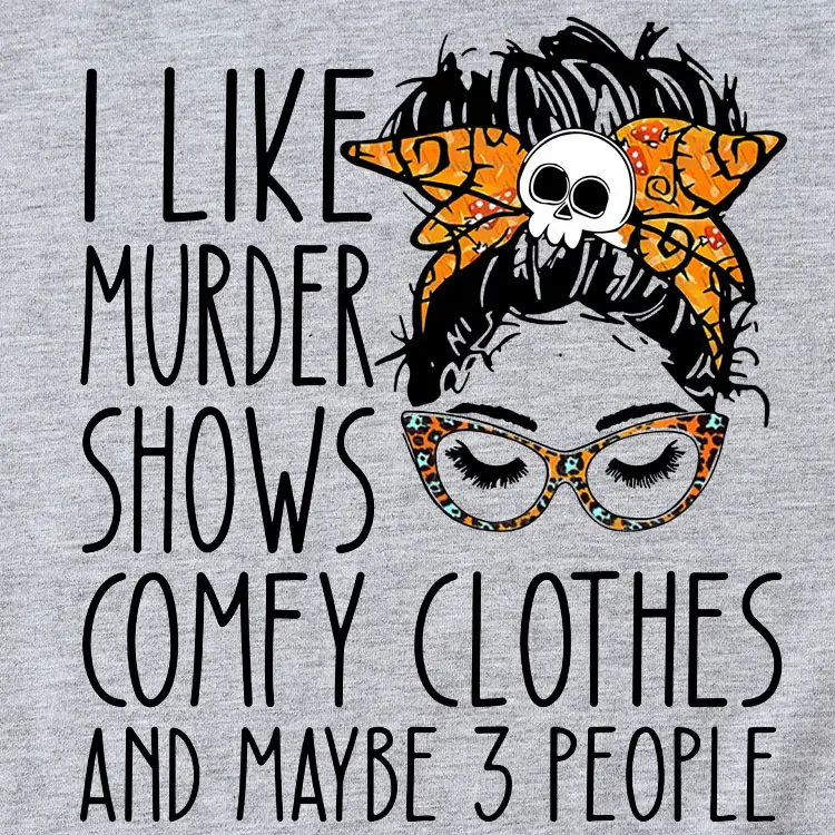 Women T-Shirt Murder Show Graphic Black Summer