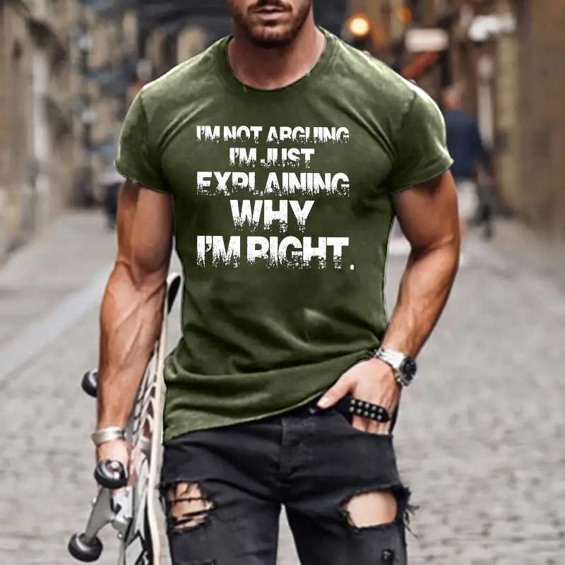 Men Black Graphic T-Shirt Summer Casual Round Neck - Image 2