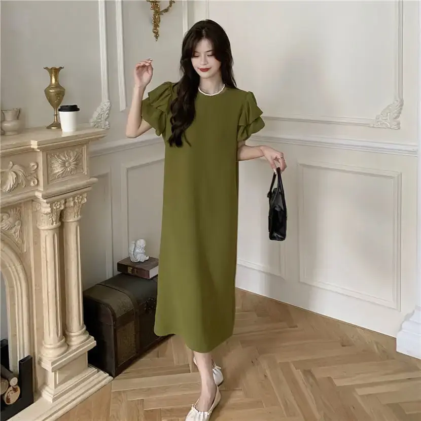 Black Puff Sleeve Long Skirt Dress for Women Summer 2025 — feature 20