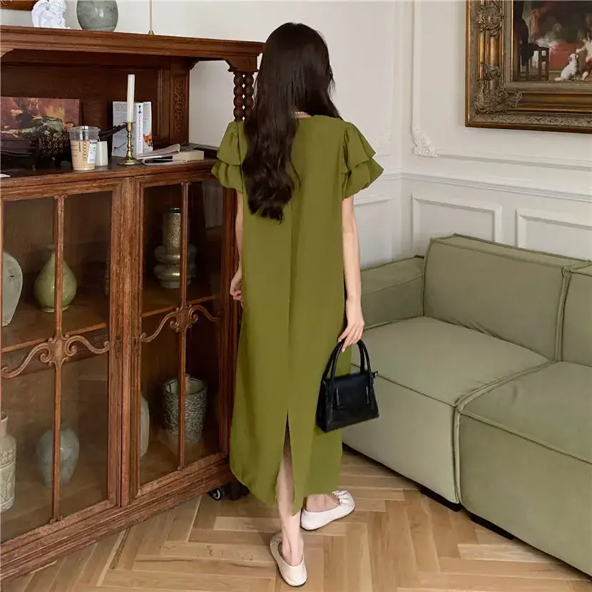 Black Puff Sleeve Long Skirt Dress for Women Summer 2025 — feature 27