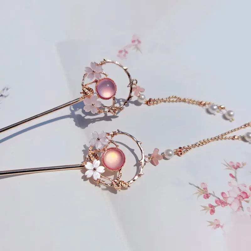 Antique Hairpin Tassel Step-up Hanfu Hair Accessories Disc Hair Artifact Daily All-match Simple Ancient Metal Headwear Hairpin - Image 2