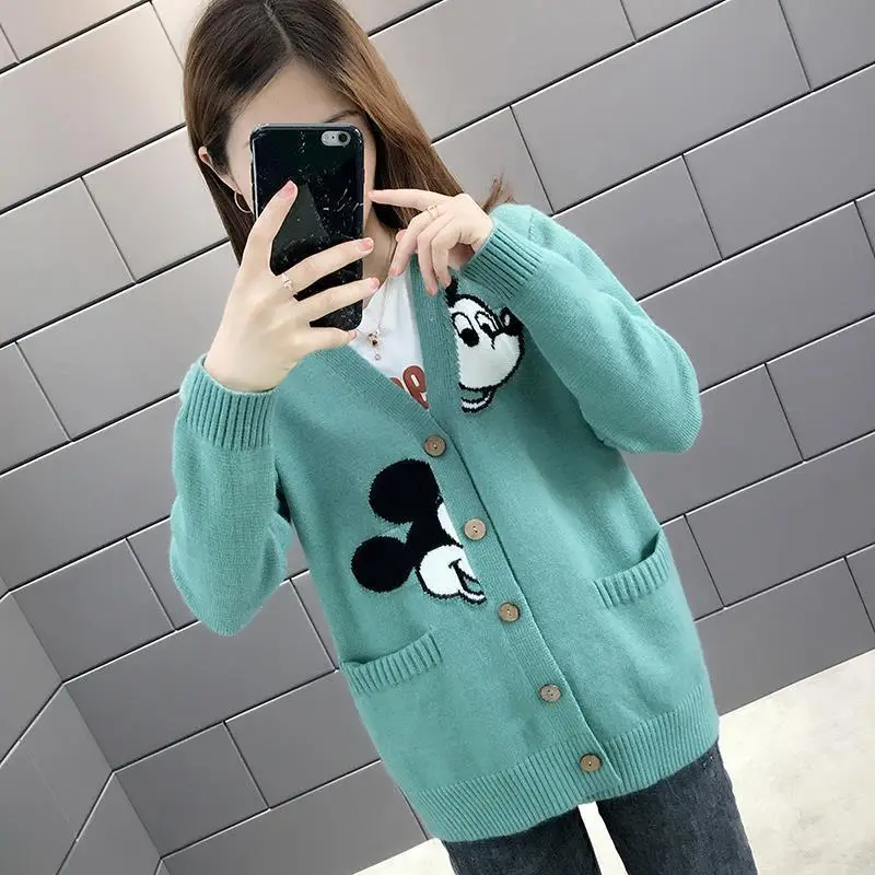 Women Knitted Red Cartoon Cardigan 2023 - Image 6