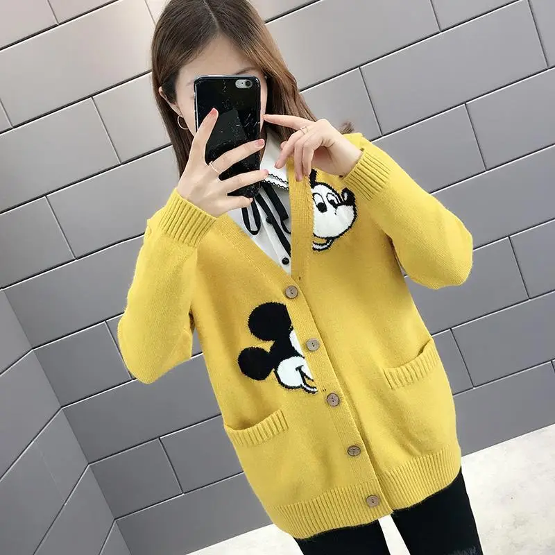 Women Knitted Red Cartoon Cardigan 2023 - Image 8