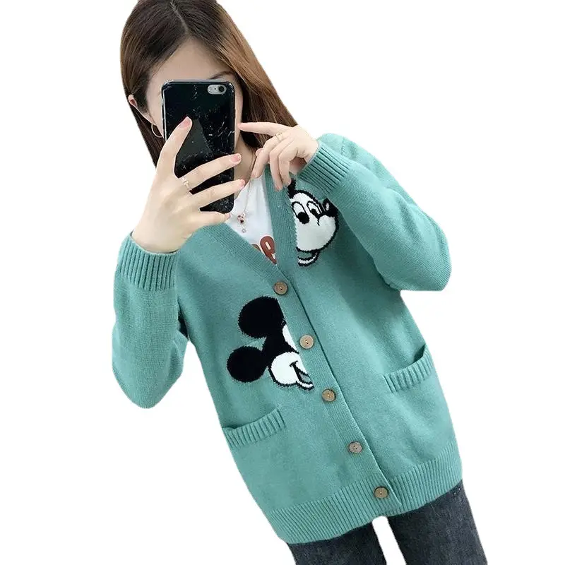Women Knitted Red Cartoon Cardigan 2023 - Image 9