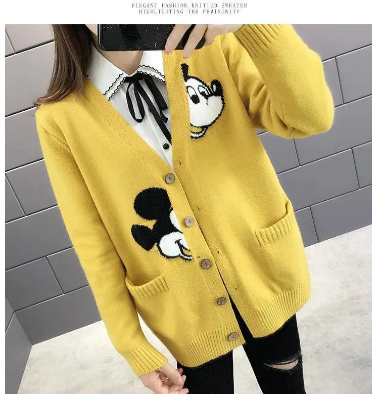 Women Knitted Red Cartoon Cardigan 2023 — feature 14