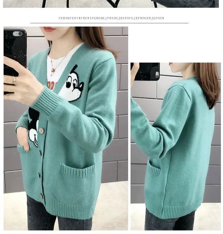 Women Knitted Red Cartoon Cardigan 2023 — feature 6