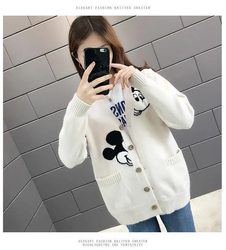 Women Knitted Red Cartoon Cardigan 2023 — feature 7