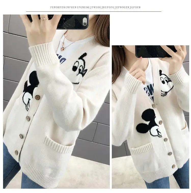 Women Knitted Red Cartoon Cardigan 2023 — feature 9