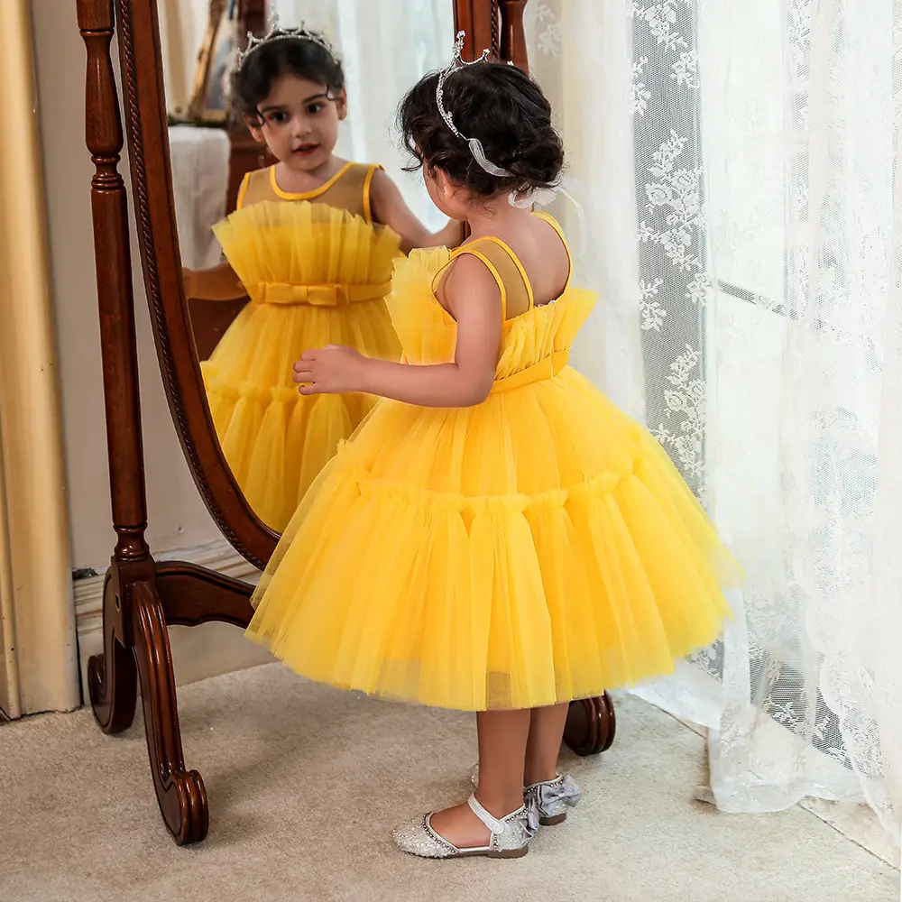 Orange Tulle Tutu Skirt Girls Dress for Birthday Party - Image 14
