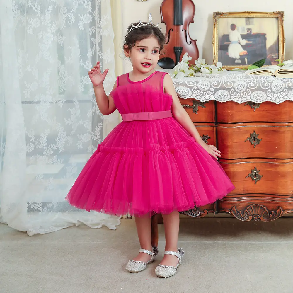 Orange Tulle Tutu Skirt Girls Dress for Birthday Party - Image 2