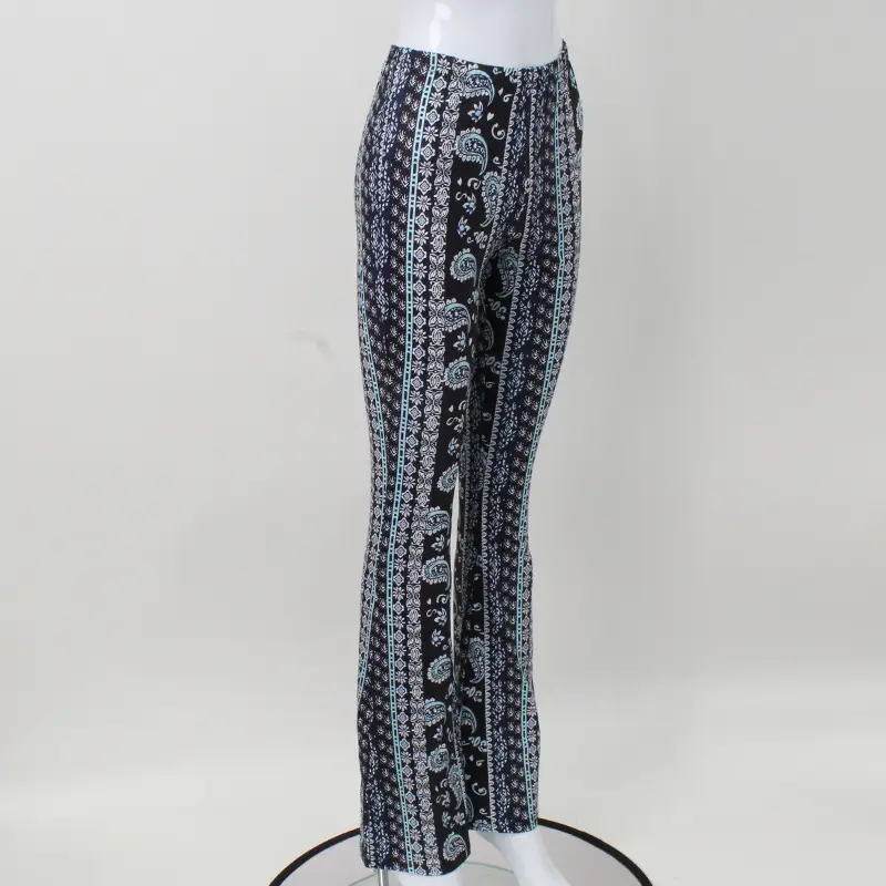 Printed Bell Bottom Pants High Waist Casual Summer Outfit — feature 13