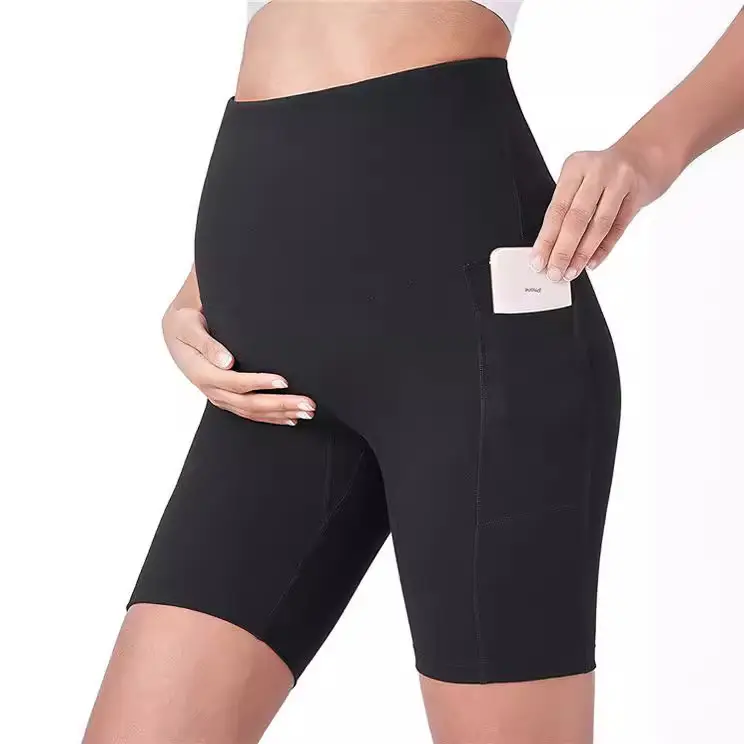 Black High Waist Sports Yoga Pants for Pregnant Women