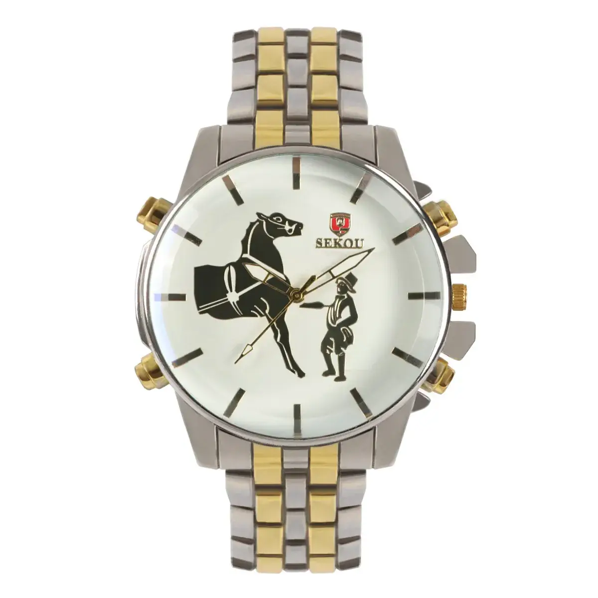 Cross-Border Fashion Men's Quartz Watch Gold-Tone Alloy