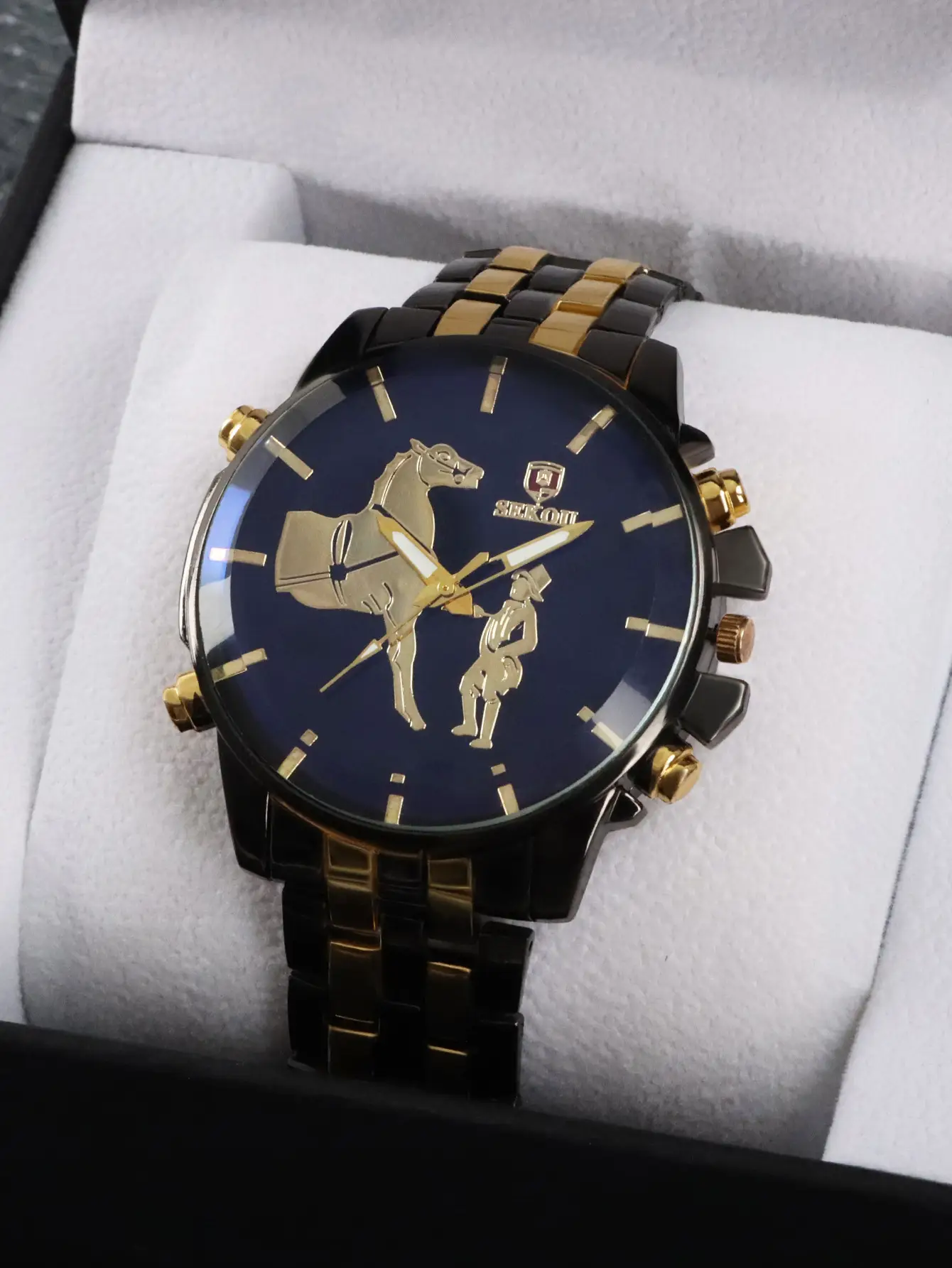 Cross-Border Fashion Men's Quartz Watch Gold-Tone Alloy — feature 10