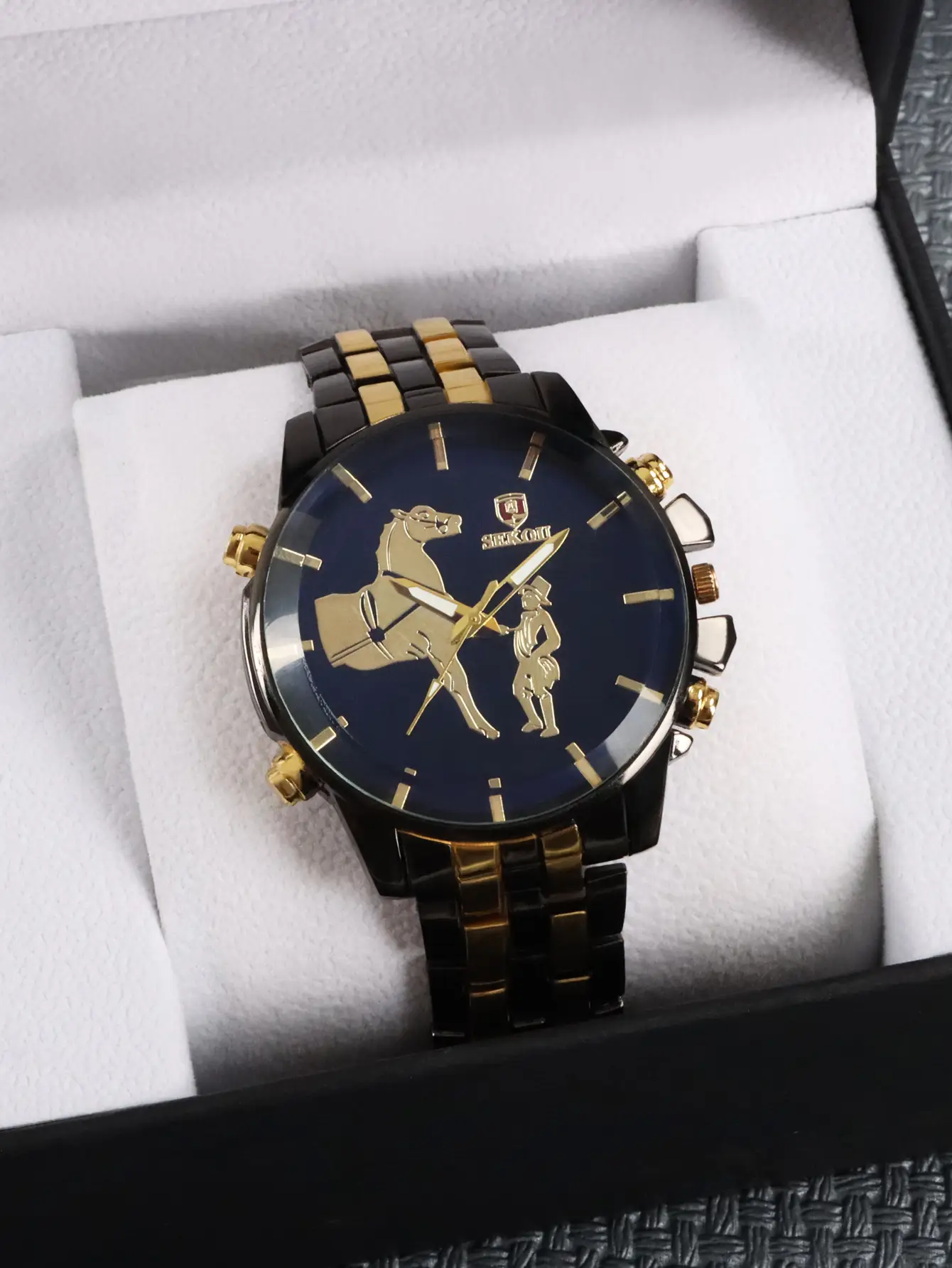 Cross-Border Fashion Men's Quartz Watch Gold-Tone Alloy — feature 12