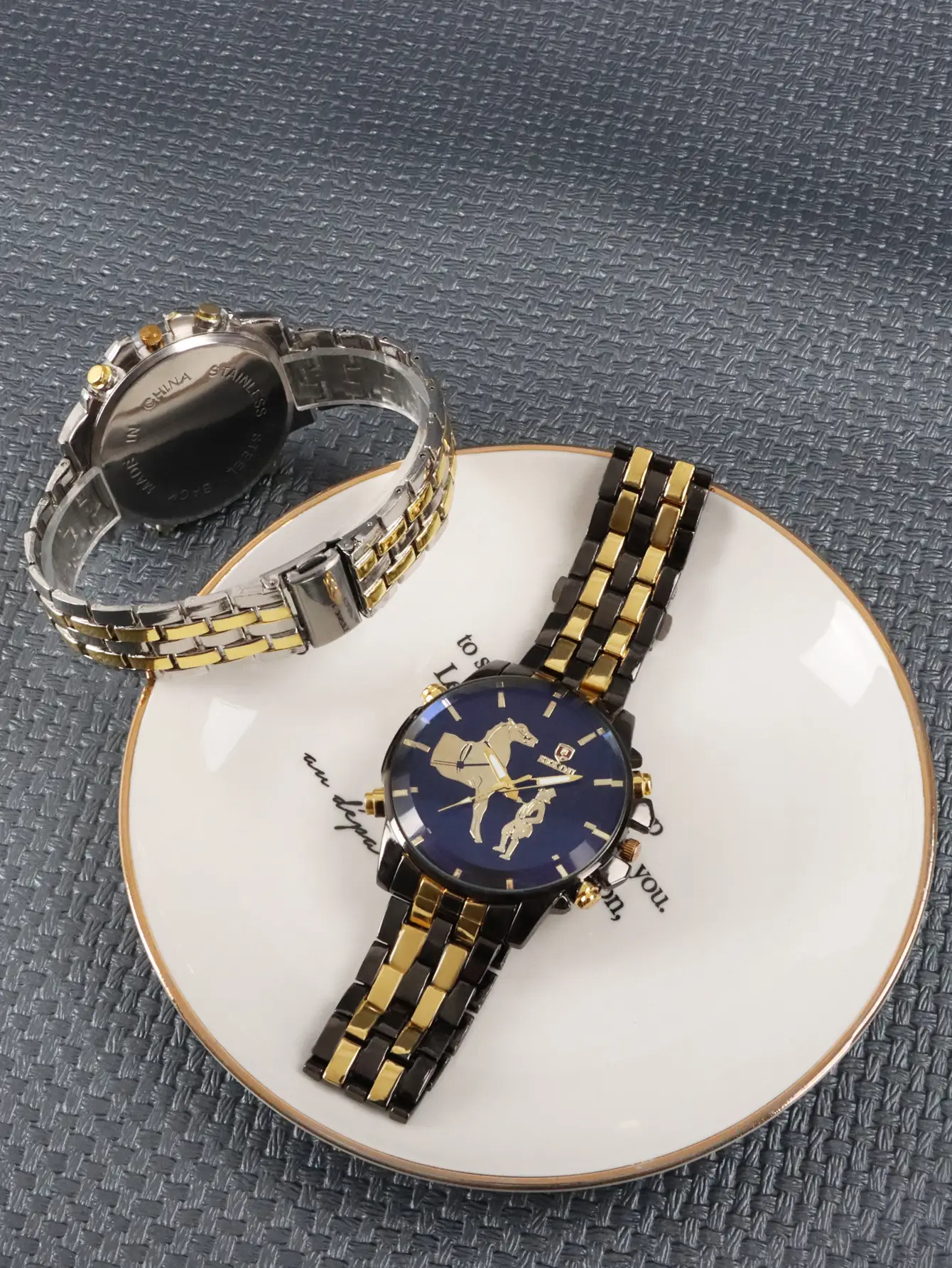 Cross-Border Fashion Men's Quartz Watch Gold-Tone Alloy — feature 20