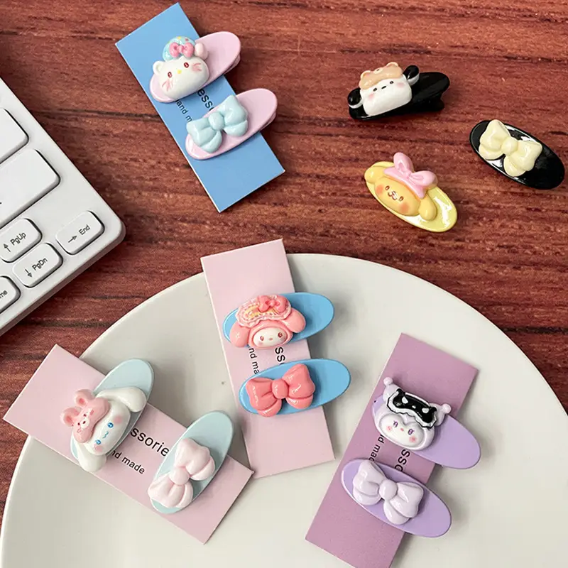 Cute Cartoon Sleeping Series Duckbill Clip Side Clip Girl's Heart Color Oval Bangs Clip Side Broken Hairpin Hair Accessories