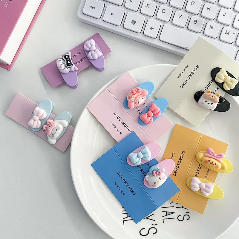Cute Cartoon Sleeping Series Duckbill Clip Side Clip Girl's Heart Color Oval Bangs Clip Side Broken Hairpin Hair Accessories