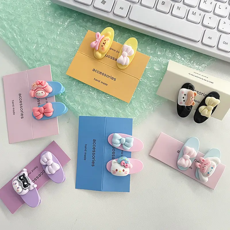 Cute Cartoon Sleeping Series Duckbill Clip Side Clip Girl's Heart Color Oval Bangs Clip Side Broken Hairpin Hair Accessories