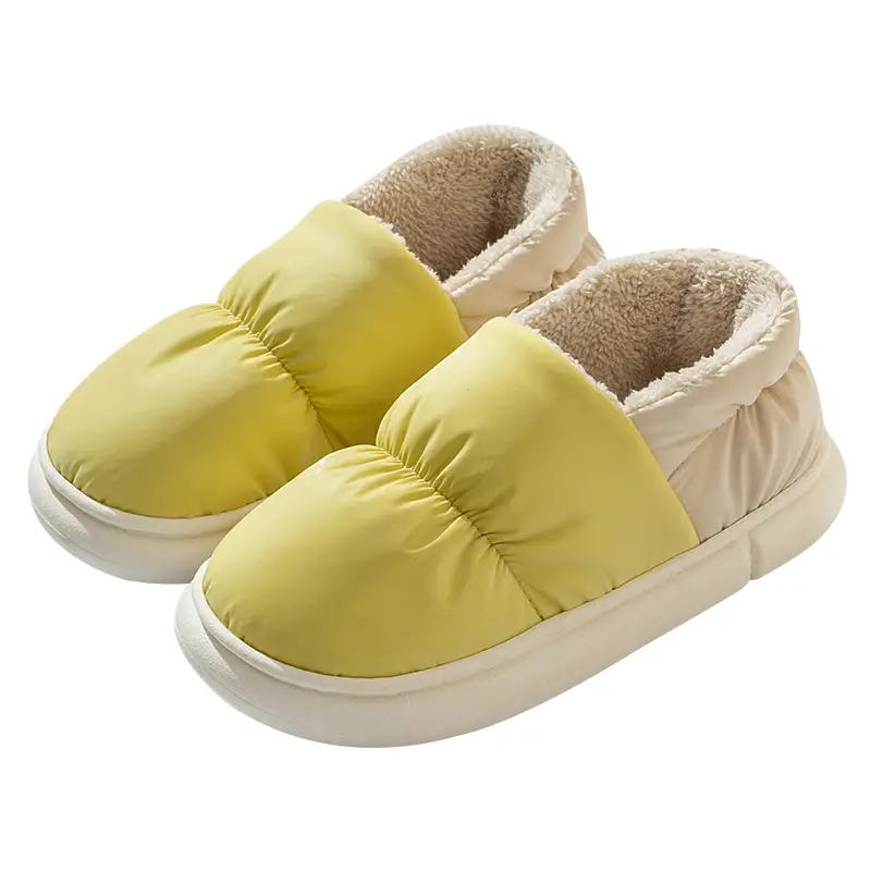 Lidani Stomp Feeling Cotton Slippers Men's Winter Bag Heel fleece-lined Home Warm Thick Bottom Waterproof Down Cotton Shoes Women's Winter - Image 10