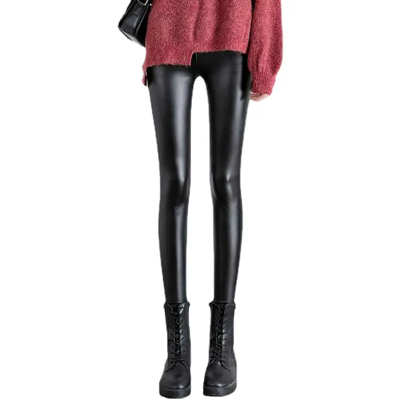 Women PU Leather Warm Leggings Thick Fleece Lined Large Size - Image 14