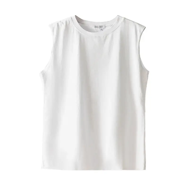 2025 White Sleeveless Vest for Women Loose Round Neck - Image 14