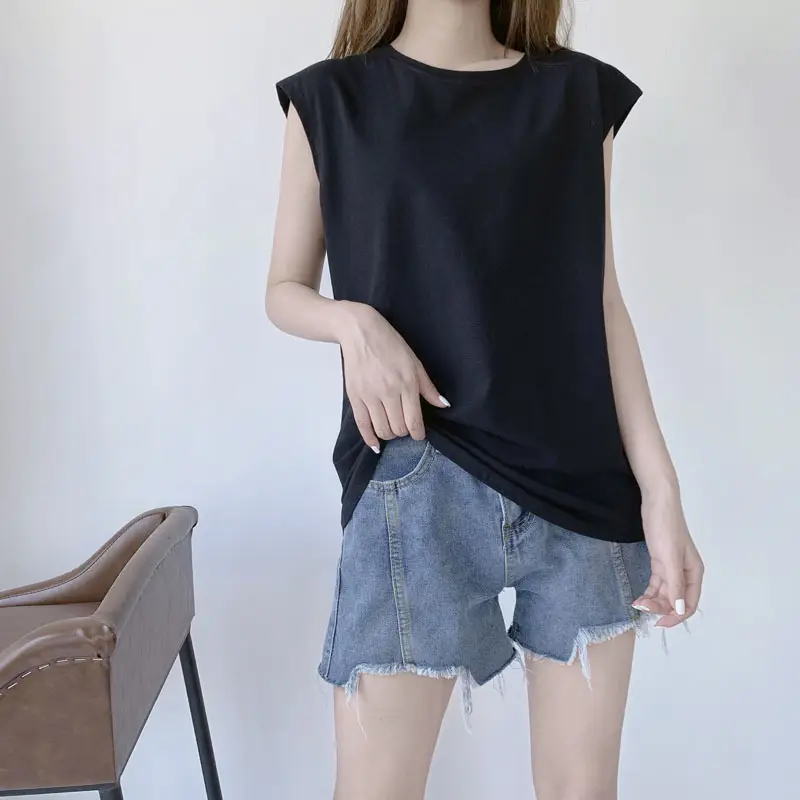 2025 White Sleeveless Vest for Women Loose Round Neck — feature 13
