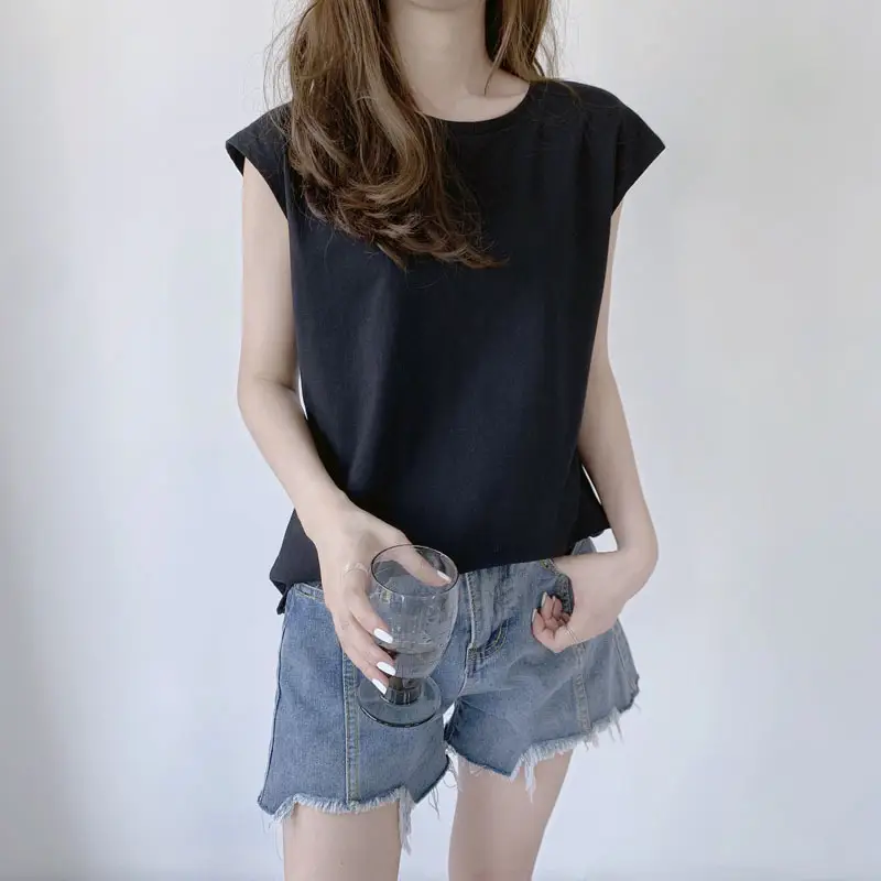 2025 White Sleeveless Vest for Women Loose Round Neck — feature 15