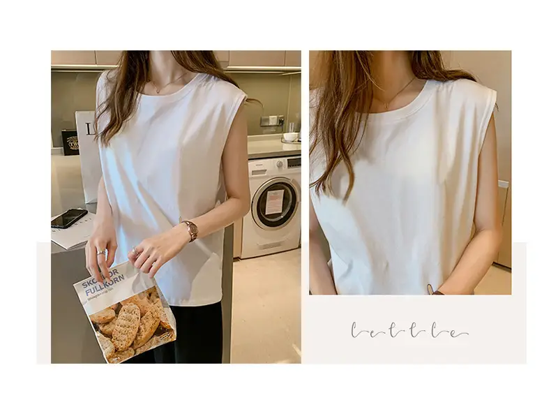 2025 White Sleeveless Vest for Women Loose Round Neck — feature 4