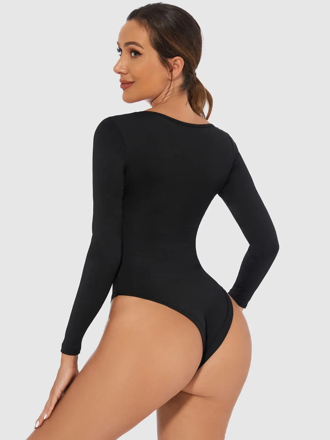 Black Slim Fit Women's T-Shirt Jumpsuit Set - Image 19