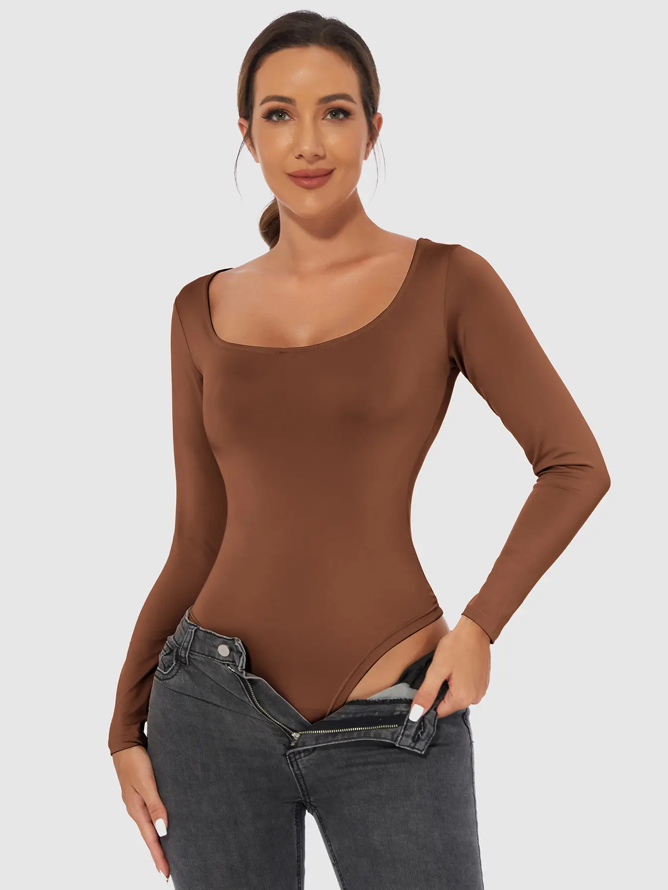 Black Slim Fit Women's T-Shirt Jumpsuit Set — feature 10