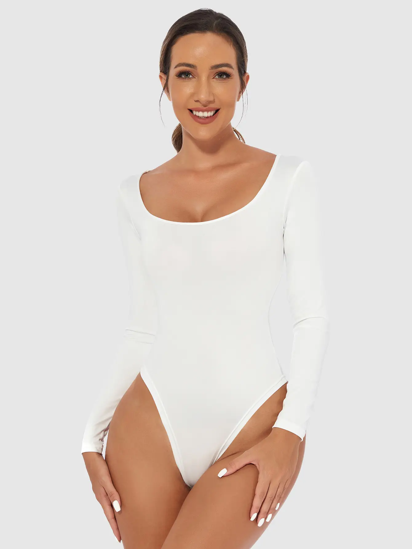 Black Slim Fit Women's T-Shirt Jumpsuit Set — feature 11