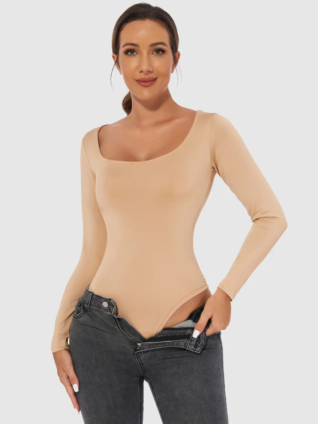Black Slim Fit Women's T-Shirt Jumpsuit Set — feature 29