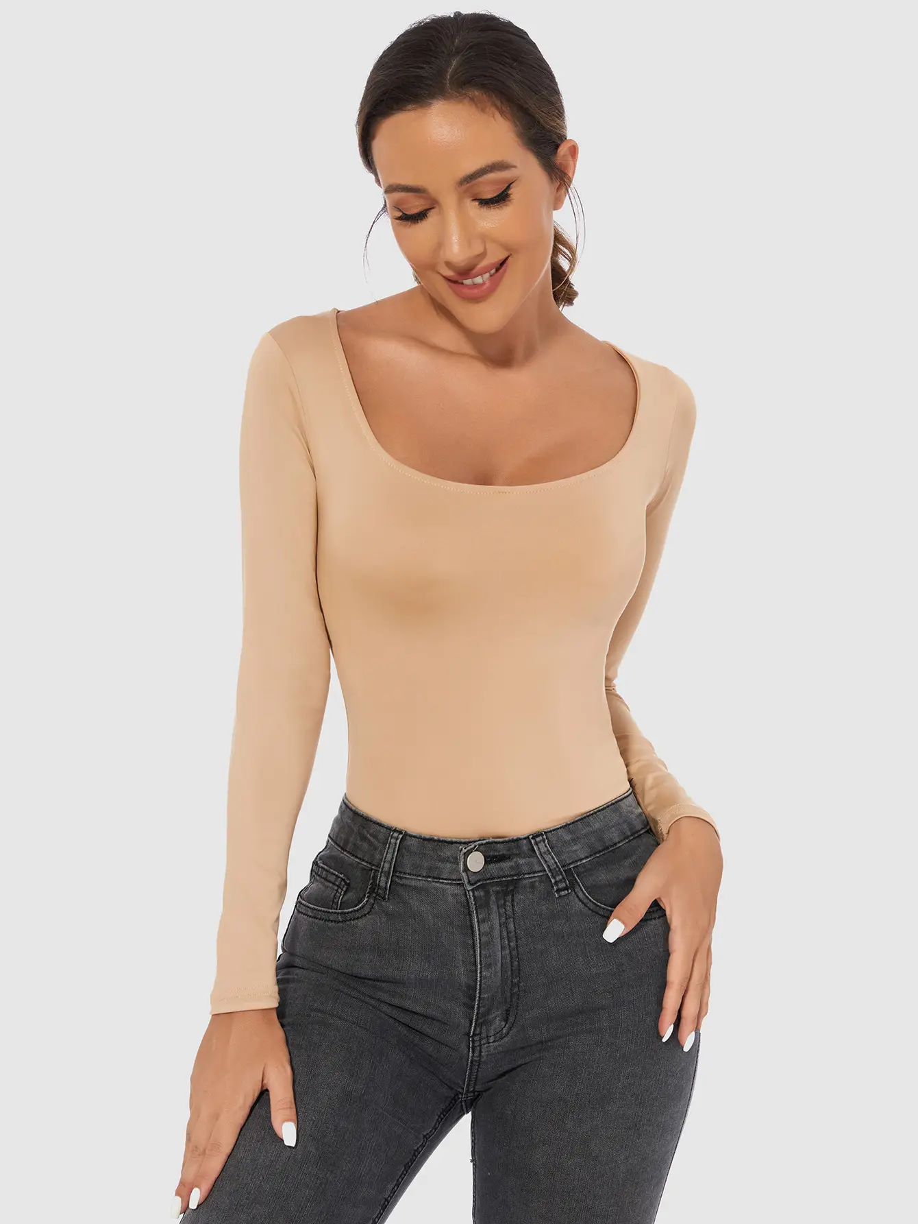 Black Slim Fit Women's T-Shirt Jumpsuit Set — feature 31