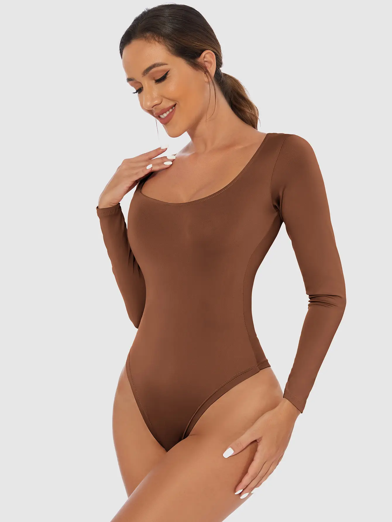 Black Slim Fit Women's T-Shirt Jumpsuit Set — feature 9