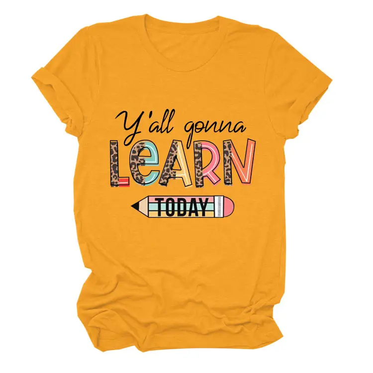 Women's Yellow Learn Today Graphic T-Shirt - Image 4