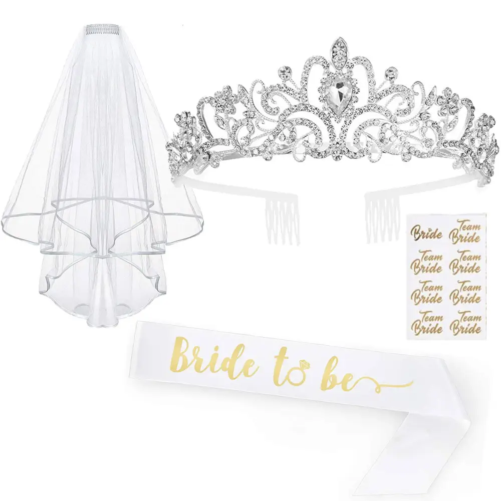 Bride to Be Saree Headband with Diamond Design - Image 4