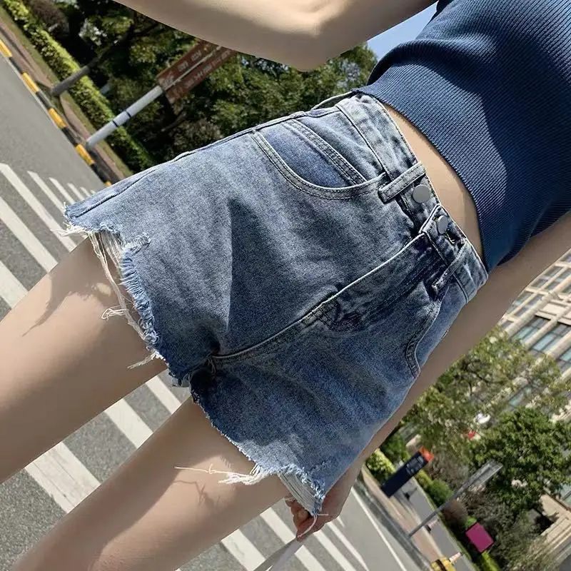 Vintage High-Waisted Ripped Shorts for Women 2022 - Image 15