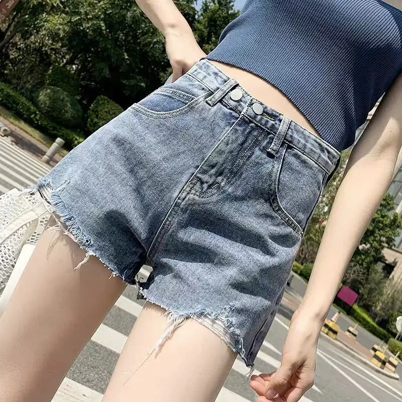 Vintage High-Waisted Ripped Shorts for Women 2022 - Image 17