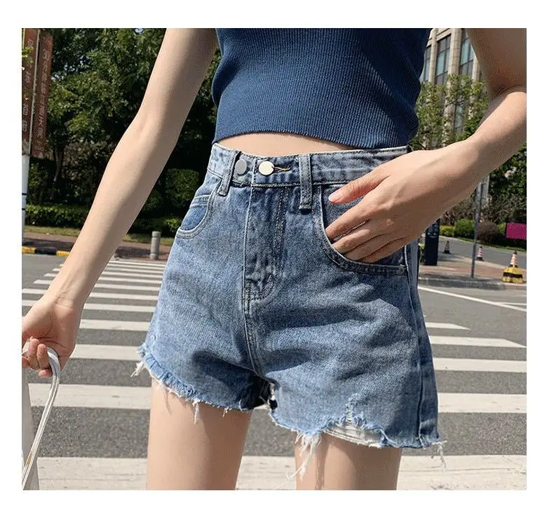 Vintage High-Waisted Ripped Shorts for Women 2022 - Image 13