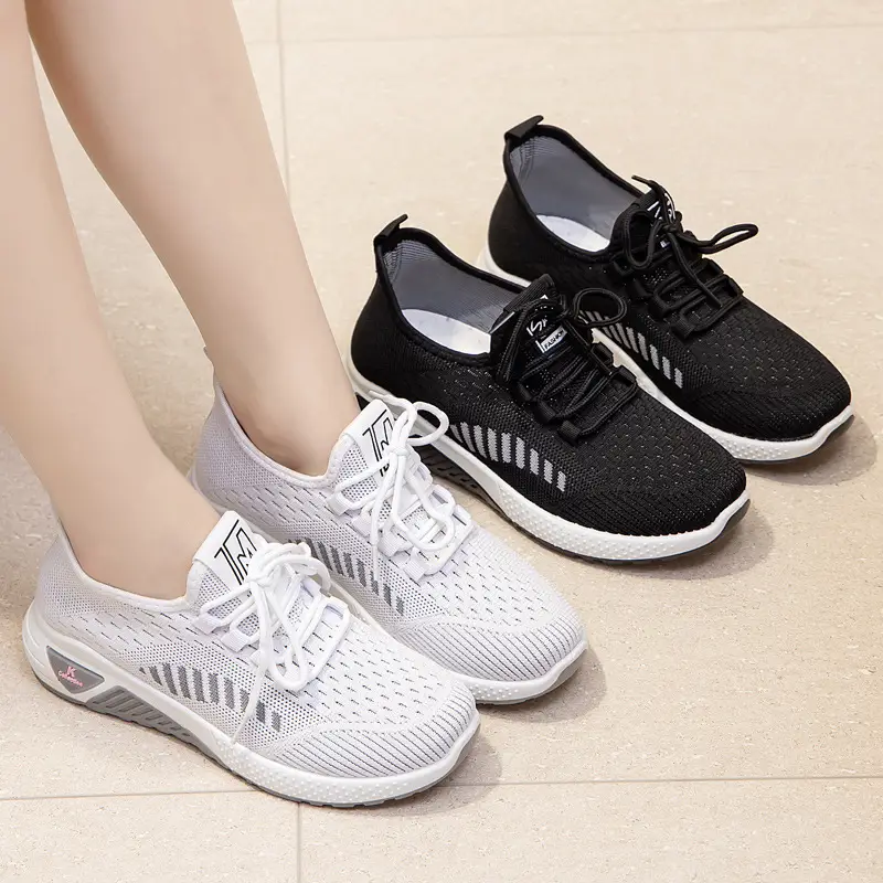 Women's Shoes 2024 Spring and Summer Old Beijing Versatile Breathable Fly-Knit Soft-Soled Mom Shoes Sneakers Women's Shoes Foreign Trade Comfortable - Image 4