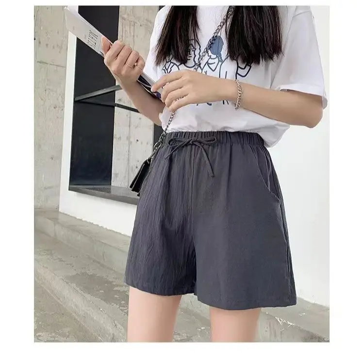 Women Linen Shorts Summer Loose Fit Large Waist