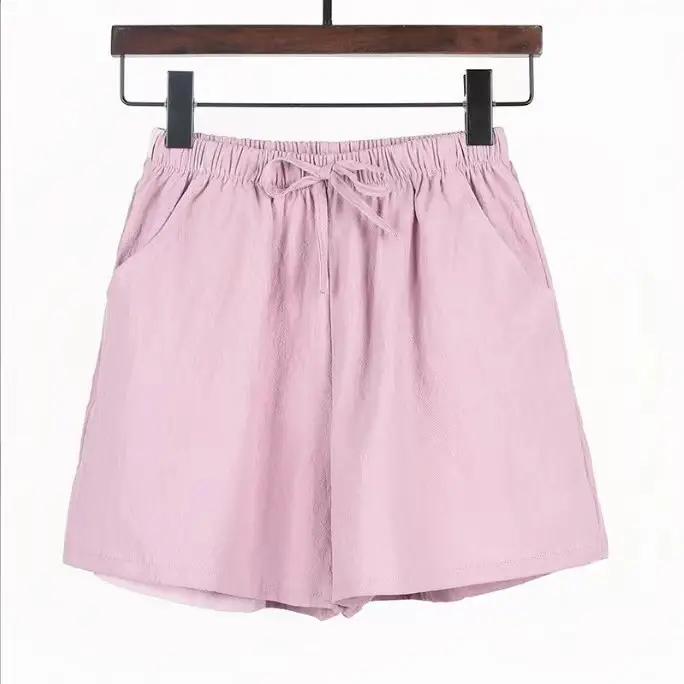 Women Linen Shorts Summer Loose Fit Large Waist
