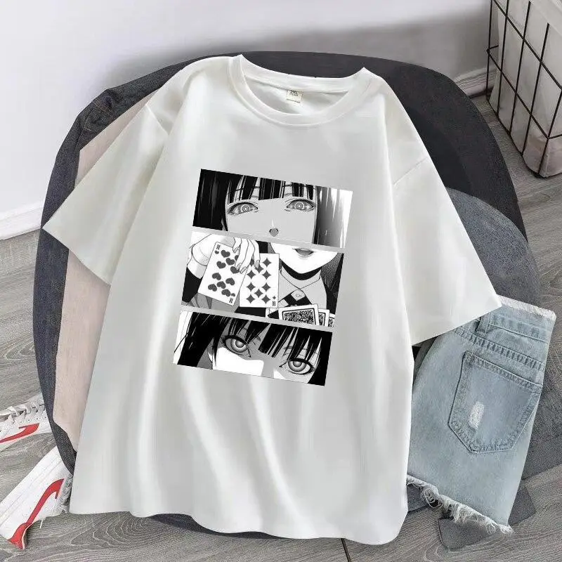 Women Black Kakegurui Animation T-Shirt Short Sleeve - Image 2