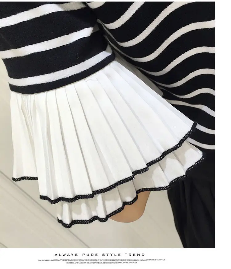 Women Ruffled Striped T-Shirt Summer Casual Loose Fit — feature 9