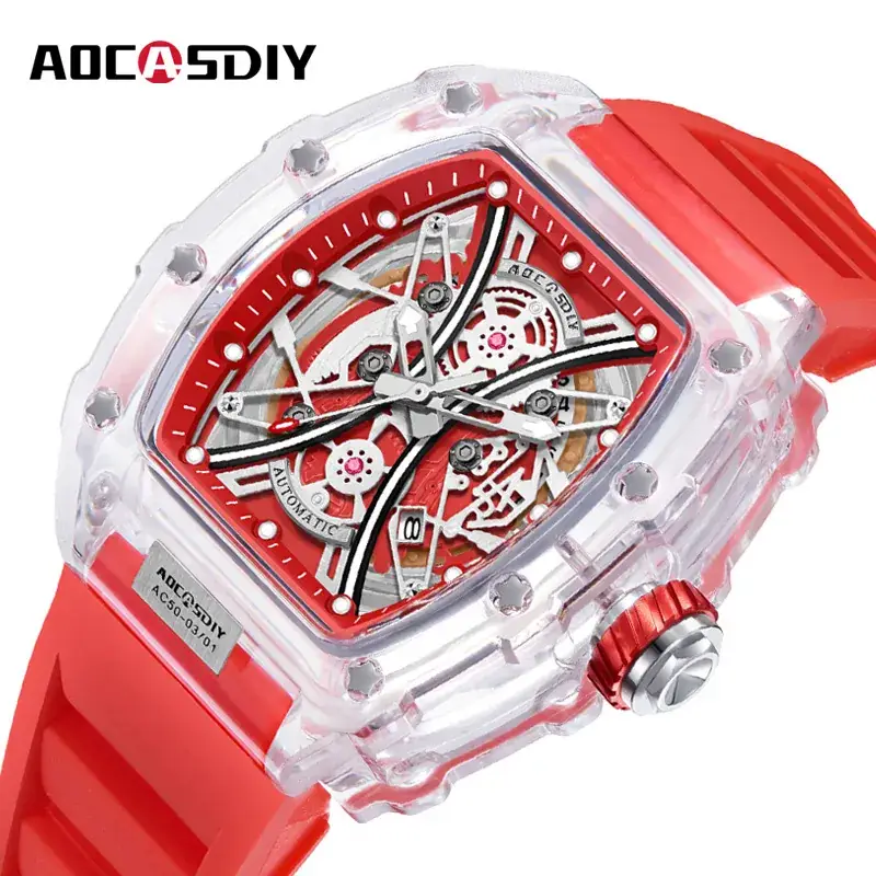 Men's Transparent Quartz Watch with Luminous Dial - Image 8
