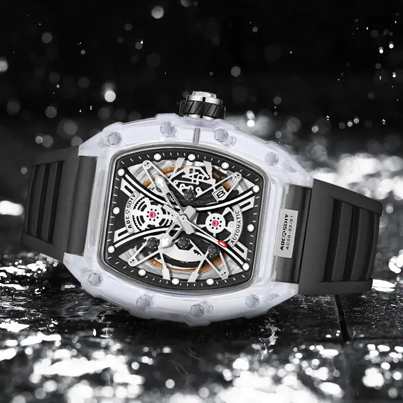 Men's Transparent Quartz Watch with Luminous Dial - Image 9