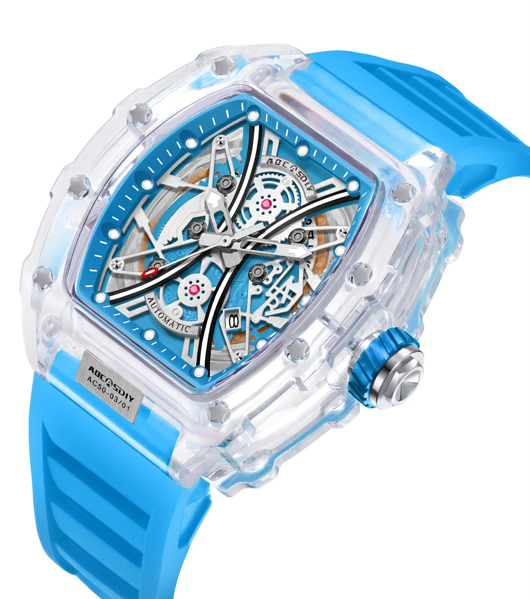 Men's Transparent Quartz Watch with Luminous Dial — feature 13