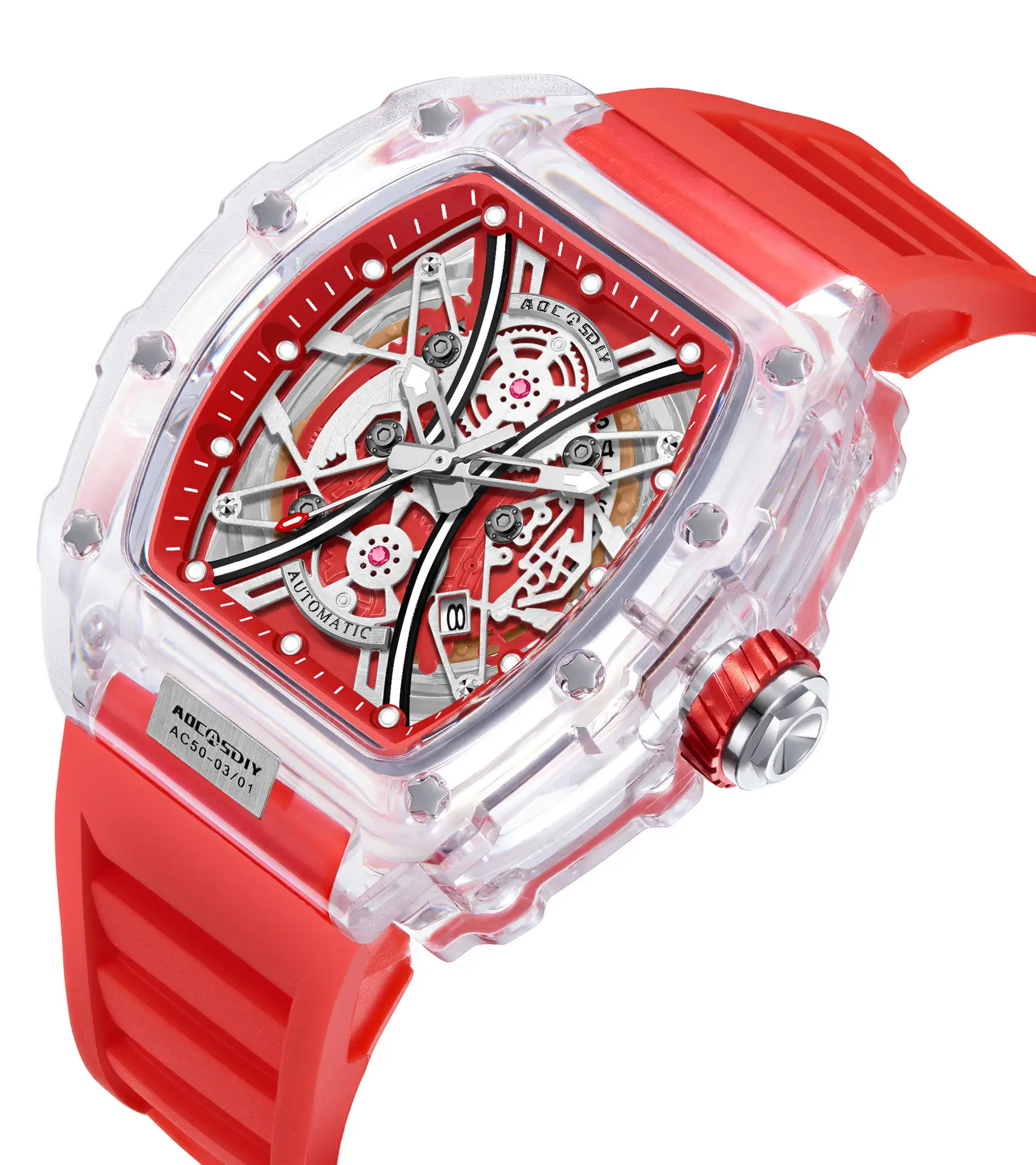 Men's Transparent Quartz Watch with Luminous Dial — feature 14